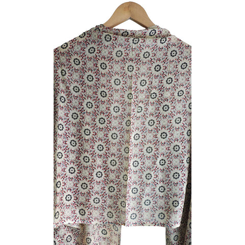 Women's Reversible Silk Viscose Summer Stole, with Fringe Tassels, 185 x 75 cm