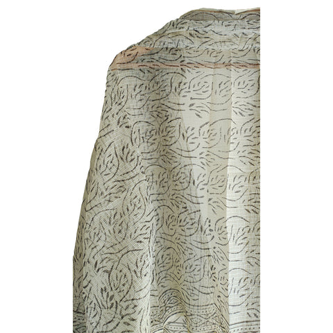 India Scarves Bagru Hand Block Floral kota Doria silk cotton Dupatta