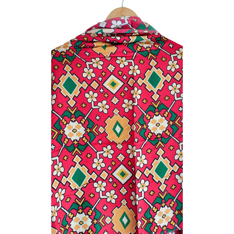 Semi Gaji Silk Floral Dupatta( Red color)