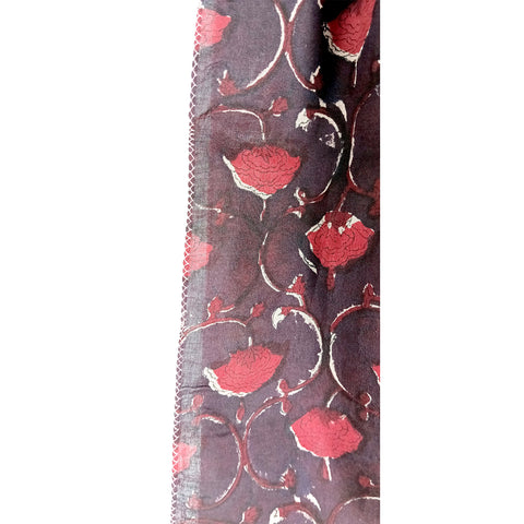 Bagru Hand Block Printed Pure Cotton White colour floral Stole