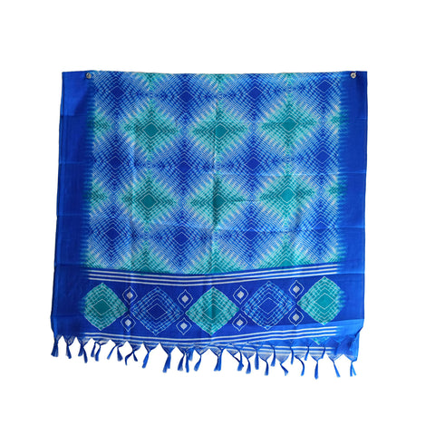 Khadi Cotton Floral Print Design Dupatta (Blue color)