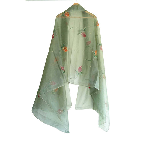 Women's Embroidered Organza Dupatta Size W 95 Cm X L 210 Cm…