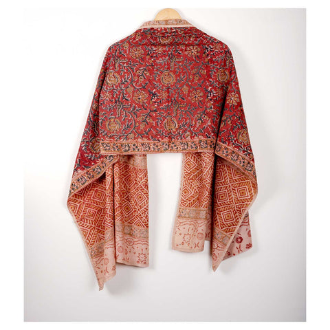 Indian Scarves Women's Kalamkari cotton stole Size  55x194 cm