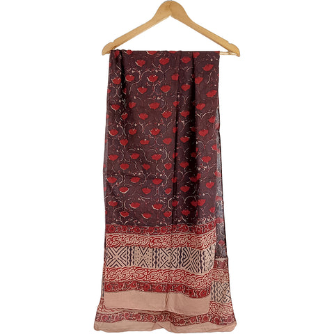 Bagru Hand Block Printed Pure Cotton White colour floral Stole