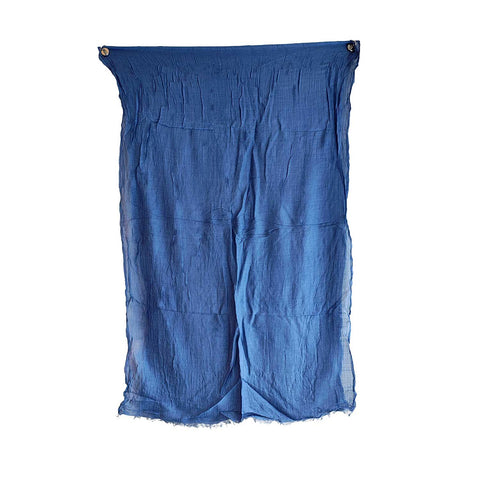 India Scarves Silk Stole, Plain, 51 cm Width x 65 cm Length, Lightweight (Dark Blue)
