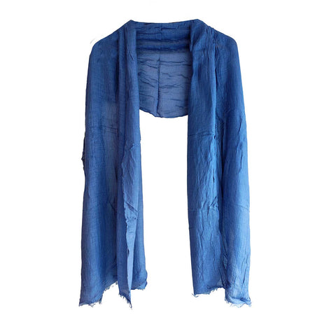 India Scarves Silk Stole, Plain, 51 cm Width x 65 cm Length, Lightweight (Dark Blue)