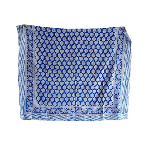 Bagru Block Print Sarong, Sarong Beach Wrap, Cotton Sarong,Pareo, Summer Pareo Blue Color ,Size 45X80 Inc