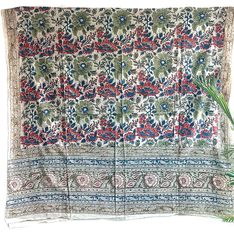 Graceful Original Pedana Kalamkari Hand Block Print Dupatta adorned with  Floral Designs
