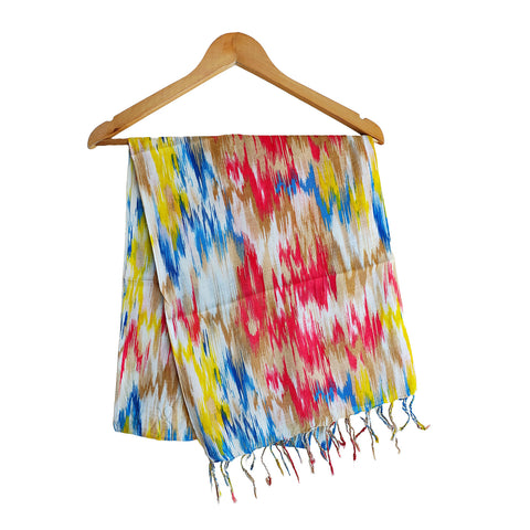 India Scarves Women's Viscose Geoi Design black and white colour Fragrance Stole, 75 Cm x 185 Cm