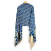 Kalamkari Hand Block Printed Pure Silk Dark Blue Color Floral Design Stole Size 90 X 225 Cm
