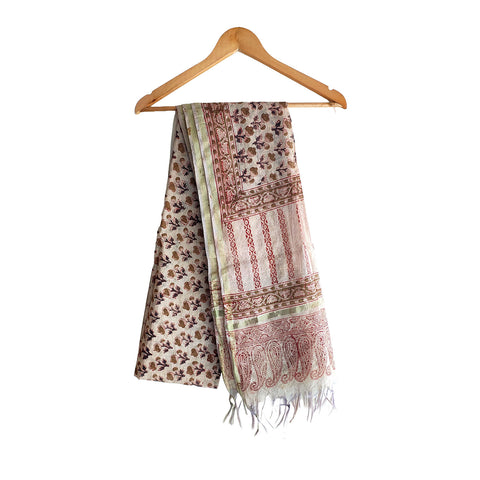 Chanderi Hand Block Printed Duptta