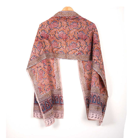 Indian Scarves Women's Kalamkari cotton stole Size  55x194 cm