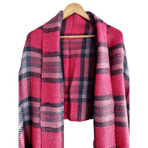 Earthy Elegance Embroidered Wool Stole | Red | Warm Winter Wrap for Women