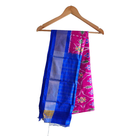 Eternal Beauty Handwoven Pochampally Ikat Silk Dupatta with Zari Elegance