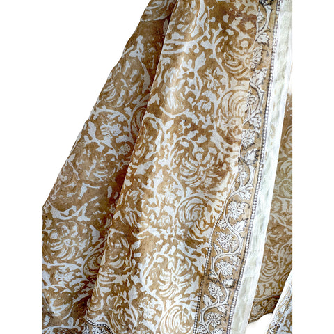 Chanderi Kalamkari Hand Block Printed Duptta