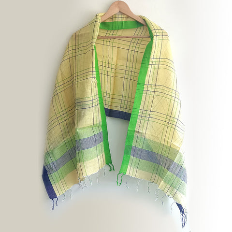 Linen Silk Lemon Yellow Soft Stole