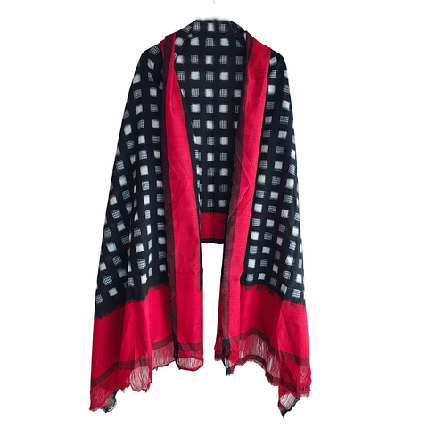 Eternal Beauty Handwoven Pochampally Ikat Silk Dupatta with Zari Elegance