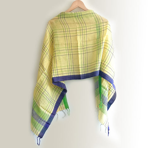 Linen Silk Lemon Yellow Soft Stole