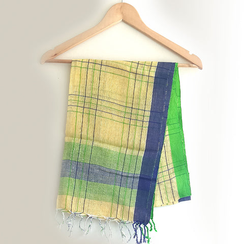 Linen Silk Lemon Yellow Soft Stole