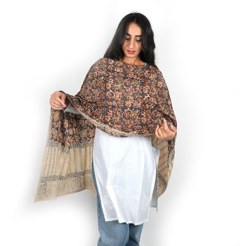 Indian Scarves Women's Kalamkari cotton stole Size  55x194 cm