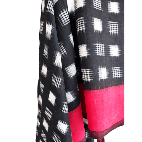 Eternal Beauty Handwoven Pochampally Ikat Silk Dupatta with Zari Elegance