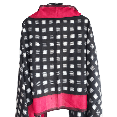 Eternal Beauty Handwoven Pochampally Ikat Silk Dupatta with Zari Elegance