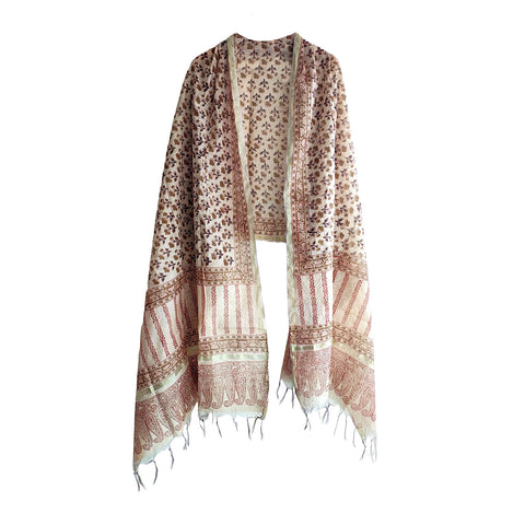 Chanderi Hand Block Printed Duptta