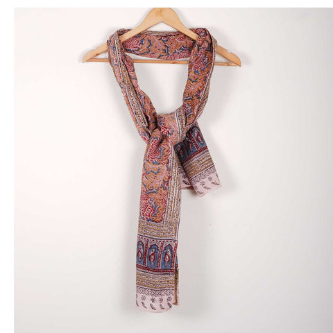 Indian Scarves Women's Kalamkari cotton stole Size  55x194 cm