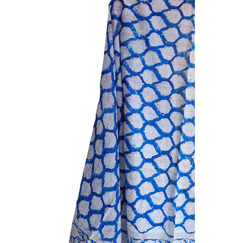 Bagru Block Print Sarong, Sarong Beach Wrap, Cotton Sarong,Pareo, Summer Pareo Blue Color ,Size 45X80 Inc