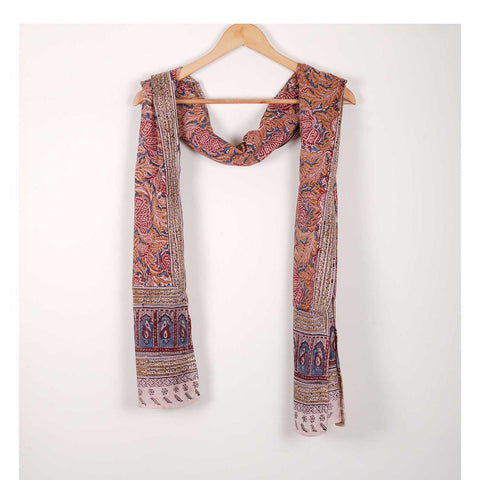 Indian Scarves Women's Kalamkari cotton stole Size  55x194 cm