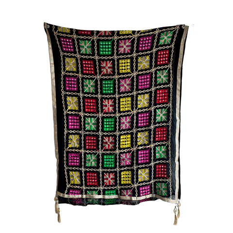 Kutch Embroidery Desigen Ludo Style Function Dupatta Size W 110 Cm X L 220 Cm