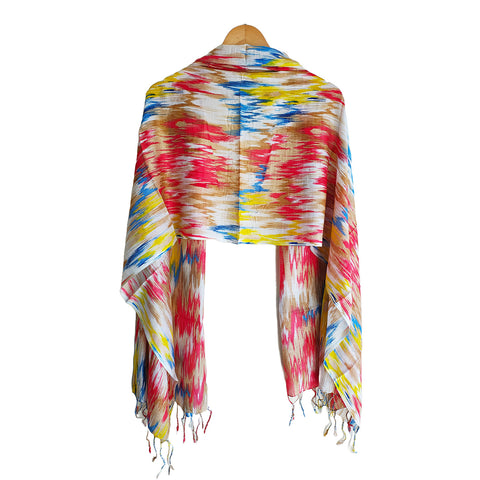 India Scarves Women's Viscose Geoi Design black and white colour Fragrance Stole, 75 Cm x 185 Cm