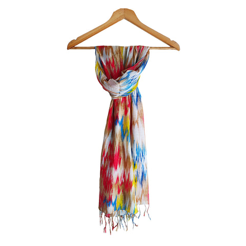 India Scarves Women's Viscose Geoi Design black and white colour Fragrance Stole, 75 Cm x 185 Cm