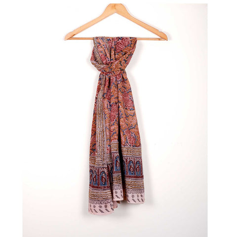 Indian Scarves Women's Kalamkari cotton stole Size  55x194 cm