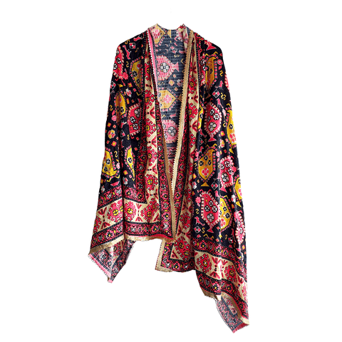 Pakistani Digital Printed Chinnon Multicoloured Dupatta With Heavy Mirror Work
