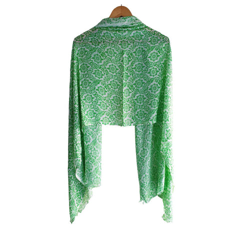 Women's Reversible Silk Viscose Summer Stole, with Fringe Tassels, 185 x 75 cm