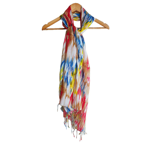 India Scarves Women's Viscose Geoi Design black and white colour Fragrance Stole, 75 Cm x 185 Cm