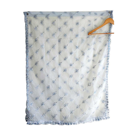 India Scarve's Net Cut Goldan Embroidered Floral Design  Dupatta