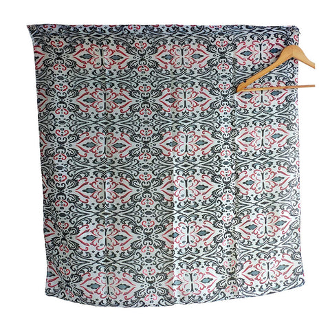 India Scarves Floral Paisley Print Silk Scarf, Light Weight Square Neck Wrap,  Border Pattern, 100x100 cm