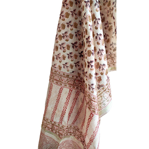 Chanderi Hand Block Printed Duptta