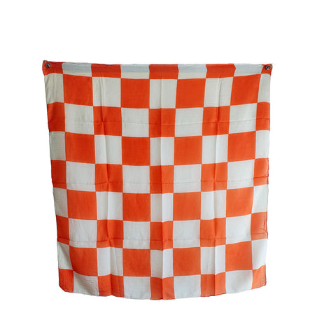 Bold Checkered Silk Square Scarf 100 X 100 Cm