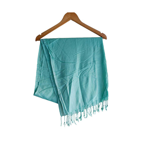 Women's Reversible Silk Viscose Summer Stole, with Fringe Tassels, 185 x 75 cm