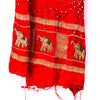 PURE Gaji Silk Gada Border Bandhej Elephant Design Dupatta