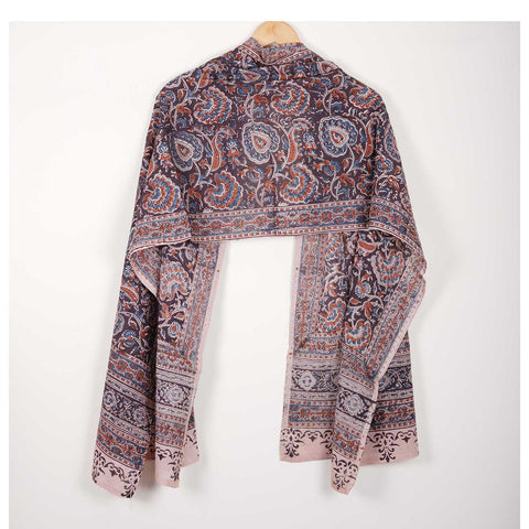 Indian Scarves Women's Kalamkari cotton stole Size  55x194 cm