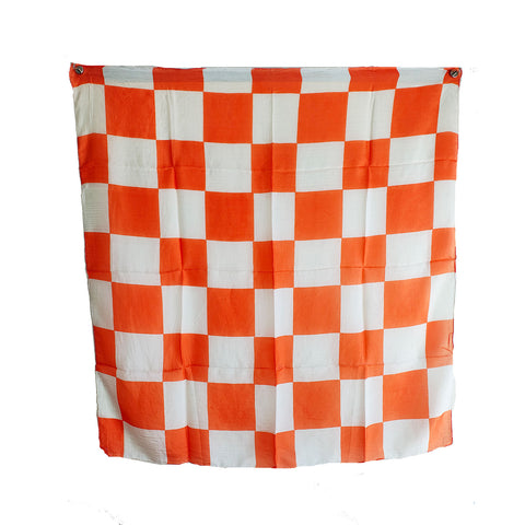 Bold Checkered Silk Square Scarf 100 X 100 Cm