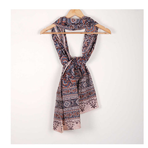 Indian Scarves Women's Kalamkari cotton stole Size  55x194 cm