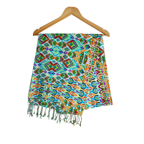 India Scarves Women's Viscose Geoi Design Multicolor colour Fragrance Stole, 75 Cm x 185 Cm