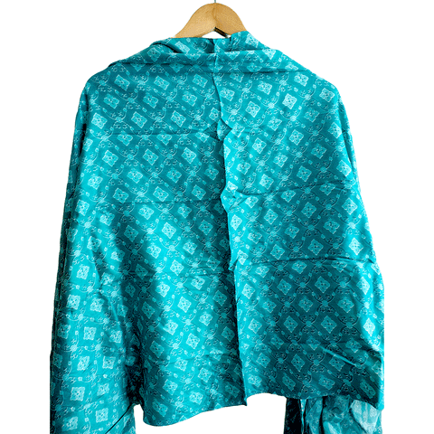 Bagru Block Print Sarong, Sarong Beach Wrap, Cotton Sarong,Pareo, Summer Pareo ,Size 45X80 Inc ( Light  Blue Colour)