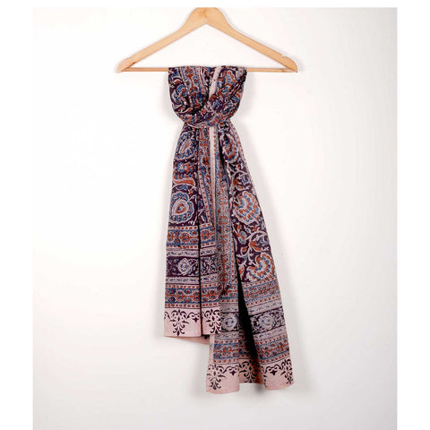 Indian Scarves Women's Kalamkari cotton stole Size  55x194 cm