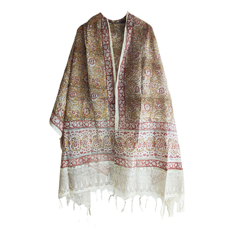 Chanderi Hand Block Printed Duptta